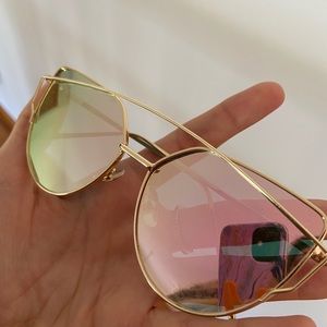 Pink and Gold Reflective Glasses